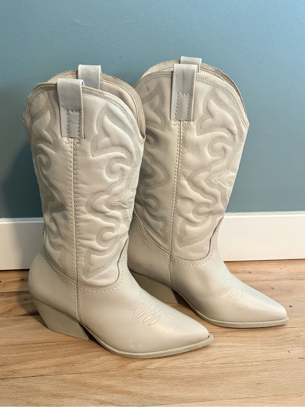 Steve Madden Western Cowgirl Boots Genuine Leather-Women Size 6